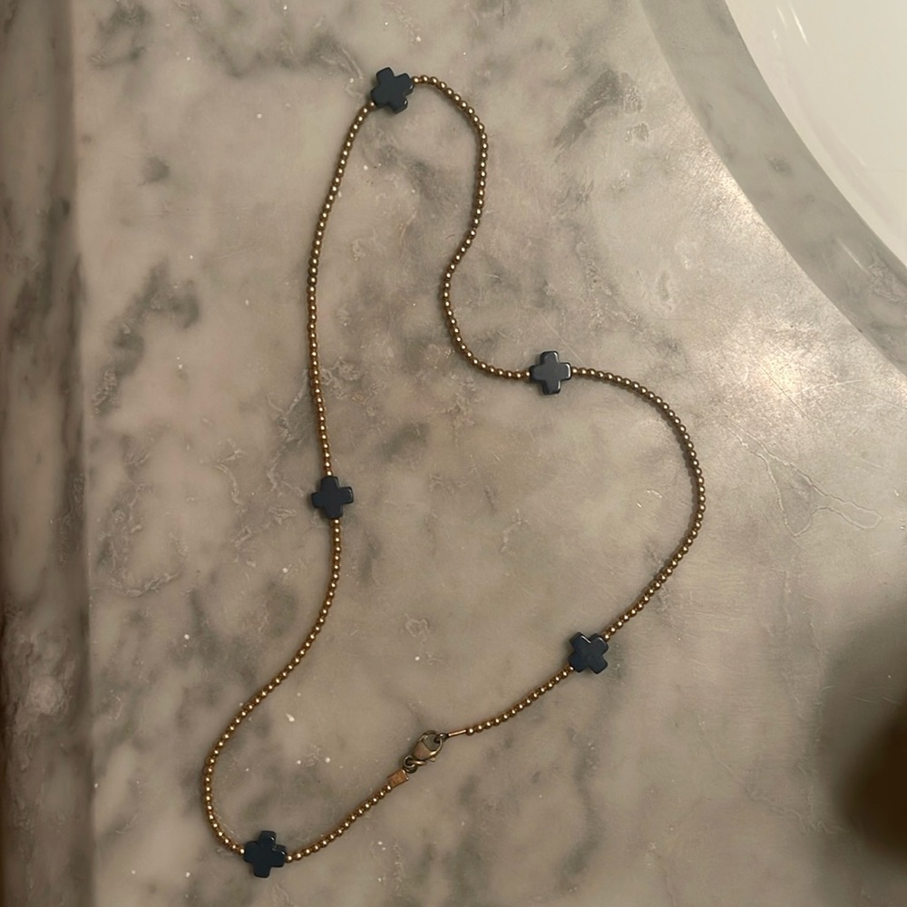 eNewton cross and bead necklace